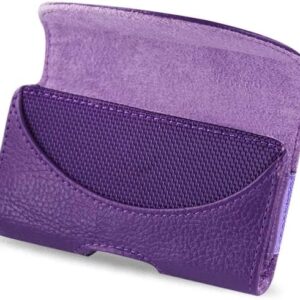 Horizontal Purple Leather Case Magnetic Closure and Smooth No Clip Back Compatible with Nokia 2780 flip Phone