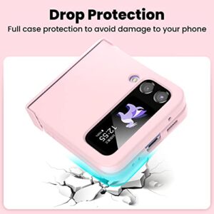 ZCDAYE Case for Samsung Galaxy Z Flip 4, Slim Silky Touch Phone Case Hard PC Shockproof Anti-Yellowing Protective Cover Case for Samsung Z Flip 4 5G 2022, Pink