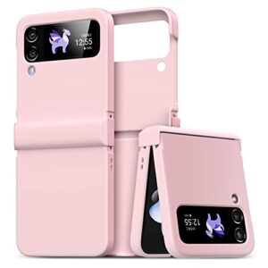 zcdaye case for samsung galaxy z flip 4, slim silky touch phone case hard pc shockproof anti-yellowing protective cover case for samsung z flip 4 5g 2022, pink