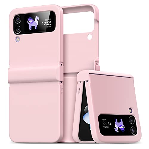 ZCDAYE Case for Samsung Galaxy Z Flip 4, Slim Silky Touch Phone Case Hard PC Shockproof Anti-Yellowing Protective Cover Case for Samsung Z Flip 4 5G 2022, Pink