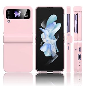 ZCDAYE Case for Samsung Galaxy Z Flip 4, Slim Silky Touch Phone Case Hard PC Shockproof Anti-Yellowing Protective Cover Case for Samsung Z Flip 4 5G 2022, Pink