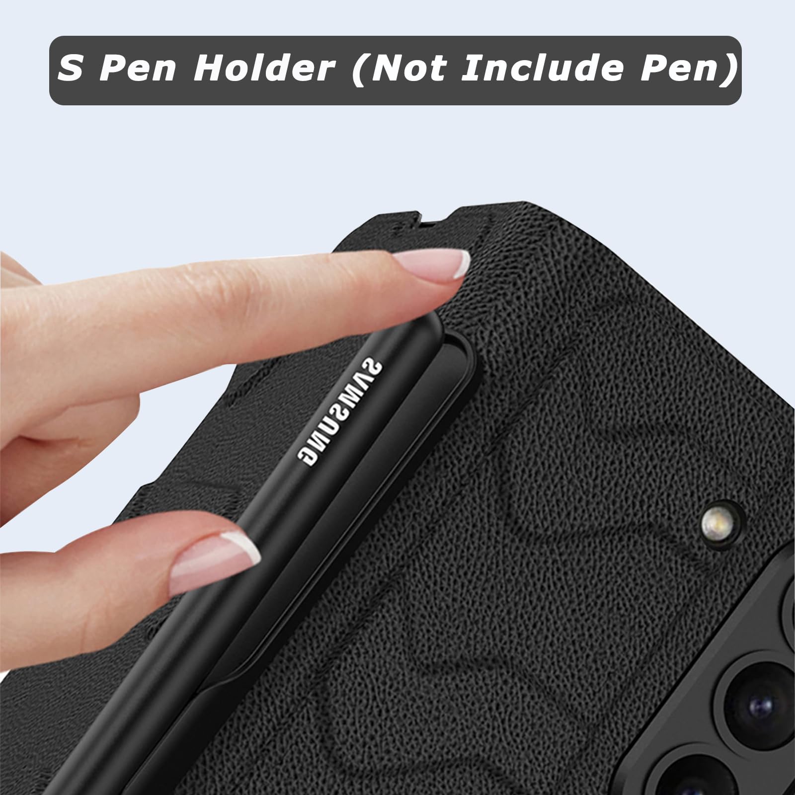 NINKI Carbon Fiber Case Compatible Samsung Galaxy Z Fold 5 Wallet Case with Hinge Protection (Pen Slot),Shockproof Protective Card Holder Cover Anti-Drop Leather Stand Case Samsung Z Fold 5 Case Men