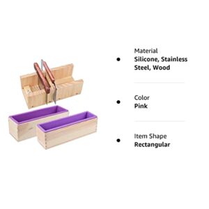 Loaf Soap Making Cutting Kit,Silicone Soap Making Liner Adjustable Wood Box with Stainless Steel Wavy+Straight Cutter for DIY Soap Making