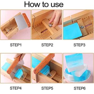 Loaf Soap Making Cutting Kit,Silicone Soap Making Liner Adjustable Wood Box with Stainless Steel Wavy+Straight Cutter for DIY Soap Making