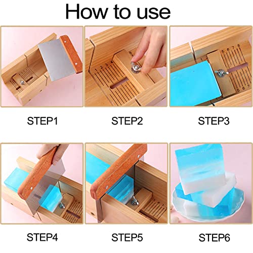 Loaf Soap Making Cutting Kit,Silicone Soap Making Liner Adjustable Wood Box with Stainless Steel Wavy+Straight Cutter for DIY Soap Making