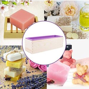 Loaf Soap Making Cutting Kit,Silicone Soap Making Liner Adjustable Wood Box with Stainless Steel Wavy+Straight Cutter for DIY Soap Making