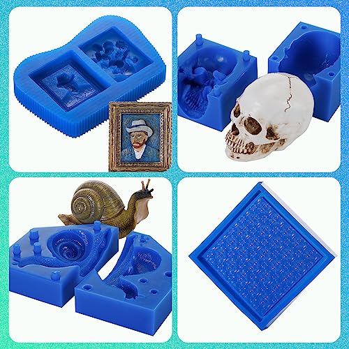 BBDINO Silicone Mold Making Kit,Liquid Silicone for Mold Making 30A Sapphire Blue,High Strength Silicone Rubber Mold Making Kit,1:1 by Volume Ideal for Casting Resin/Jewelry Silicone Molds 4.4 lbs