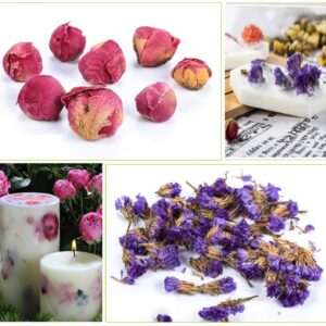 PNANA Dried Flowers- Edible Herbs Bulk of Lavender Buds, Rosebud, Jasmine, Chamomile, for Bath Bomb, Candle, Soap Making Kit