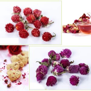 PNANA Dried Flowers- Edible Herbs Bulk of Lavender Buds, Rosebud, Jasmine, Chamomile, for Bath Bomb, Candle, Soap Making Kit