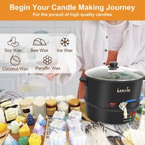 Leerie 8Qts /16Lbs Wax Melter for Candle Making, L8 Large Electric Wax Melting Pot of Wax, Soy Wax Business Home Candle Making Kit with Heating Core Brass Spout & Temp Control