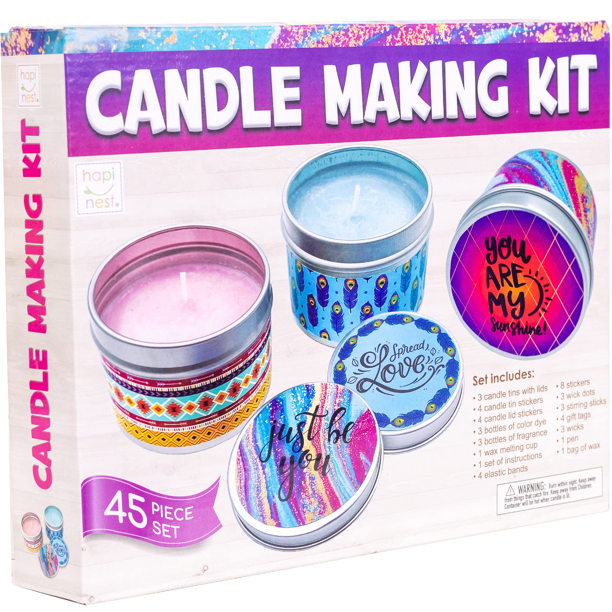 Hapinest DIY Candle Making Kit for Kids Girls Teens Adults | Beginner Arts & Crafts Make Your Own Candle Set | Starter Kit