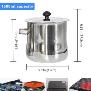 Double Layer Design Candle Making Pouring Pot, 50oz Wax Melting Pot, 304 Stainless Steel Wax Melter for Melting Chocolate, Soap, Wax, Candle Making