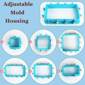 Silicone Soap Molds, AITRAI Adjustable Mold Housing with Base Sheet for Silicone Molds Making, Silicone Housing Frame Molds for Handmade Soap DIY Resin Candles Art Crafts