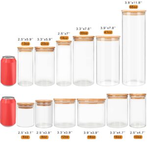 68oz Glass Jars with Bamboo Lids , Borosilicate Glass Airtight Canisters sets,Food Storage Container, Pantry Organization and Storage Jars, Kitchen Canisters Sets, Spice Jars, Flour Containers of 3