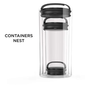 Prepara Evak Compact Glass Food Storage, 24 Ounce, Black