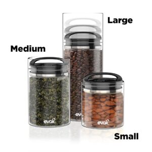 Prepara Evak Compact Glass Food Storage, 24 Ounce, Black