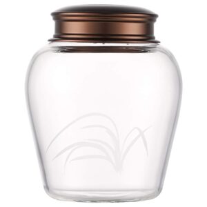 kitchen food storage jar double-sealed aluminum alloy lid glass jar 500ml，16.9oz storage cans for nuts, coffee beans and scented tea