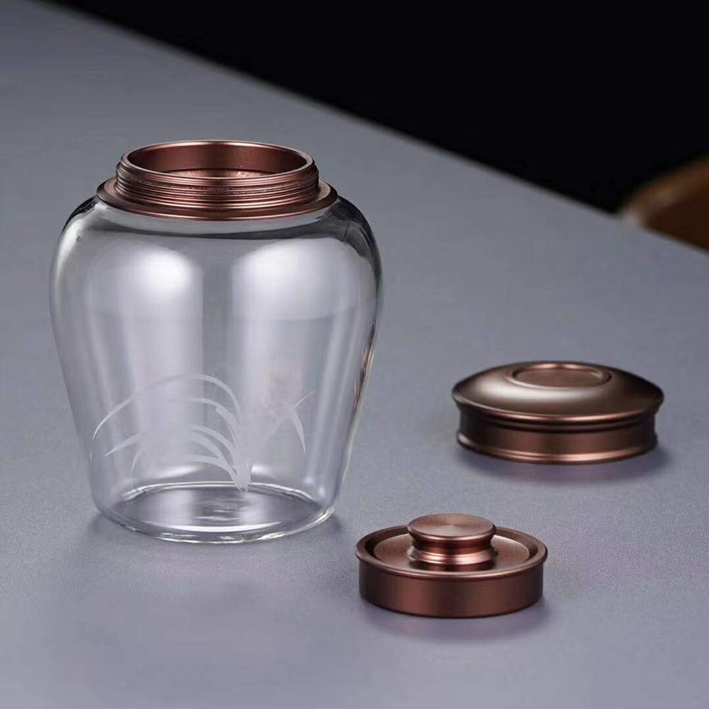 Kitchen Food storage jar Double-sealed aluminum alloy lid glass jar 500ml，16.9oz Storage cans for nuts, coffee beans and scented tea