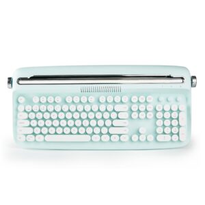 YUNZII ACTTO B503 Wireless Typewriter Keyboard, Retro Bluetooth Aesthetic Keyboard with Integrated Stand for Multi-Device (B503, Sweet Mint)