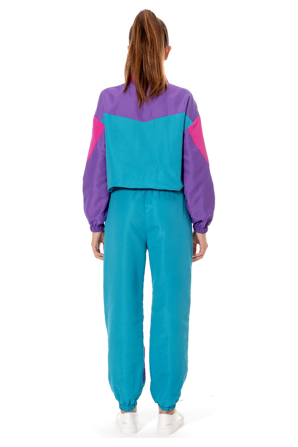 MASSWO Women 80s Sportswear Set 2 Piece Outfits Casual Sweatsuits Retro Vintage Purple Tracksuit