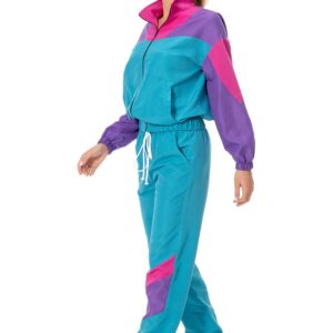 MASSWO Women 80s Sportswear Set 2 Piece Outfits Casual Sweatsuits Retro Vintage Purple Tracksuit