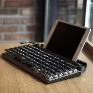 7KEYS Typewriter Keyboard Wireless Retro Style, Vintage Classical Mechanical Keyboard with Bluetooth for IPAD PC/Laptop Mac/Phone