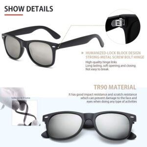 FEIDUSUN Sunglasses Men Polarized Sunglasses for Mens and Womens,Black Retro Sun Glasses Driving Fishing UV Protection