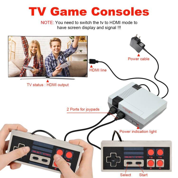 Retro Classic Game Console,HDMI Classic Retro Game Console 621 Games,Dual Control 8-Bit Handheld Game Player for TV Video, Christmas/Birthday/Thanksgiving/Valentine Gift