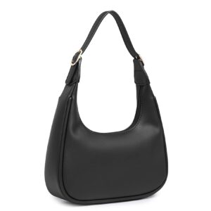 barabum retro classic clutch shoulder tote handbag with zipper closure for women (7-black)