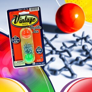 JA-RU Vintage Toys Metal Jacks Set (2 Pack) w/Two Bouncy Balls. Retro Classic Mini Jax Games Family. Bulk Party Favors, Pinata Filler, Birthday Stocking Stuffers. 950-2s