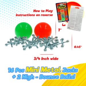 JA-RU Vintage Toys Metal Jacks Set (2 Pack) w/Two Bouncy Balls. Retro Classic Mini Jax Games Family. Bulk Party Favors, Pinata Filler, Birthday Stocking Stuffers. 950-2s