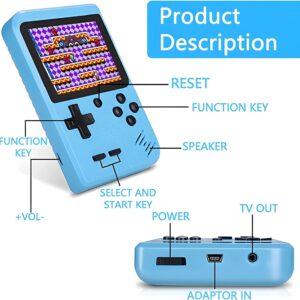 YELLAMI Retro Handheld Game Console with 400 Classical FC Games-3.0 Inches Screen Portable Video Game Consoles with Protective Shell-Handheld Video Games Support for Connecting TV & Two Players