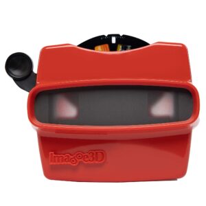 image3d custom viewfinder reel plus retroviewer - for kids, & adults, classic toys, slide viewer, retro, vintage, may work in old toys (red)