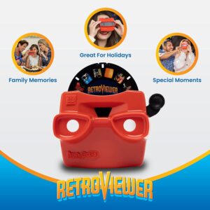 IMAGE3D Custom Viewfinder Reel Plus RetroViewer - for Kids, & Adults, Classic Toys, Slide Viewer, Retro, Vintage, May Work in Old Toys (Red)