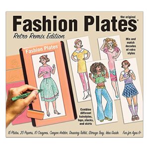 Fashion Plates — Retro Remix Edition — Mix-and-Match Drawing Set — Make 100s of Fabulous Fashion Designs — Ages 6+