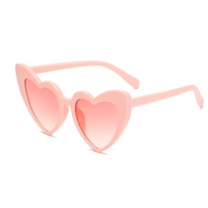 YooThink Love Heart Shaped Sunglasses for Women,Vintage Cat Eye Mod Style Retro Glasses