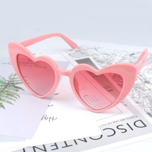 YooThink Love Heart Shaped Sunglasses for Women,Vintage Cat Eye Mod Style Retro Glasses