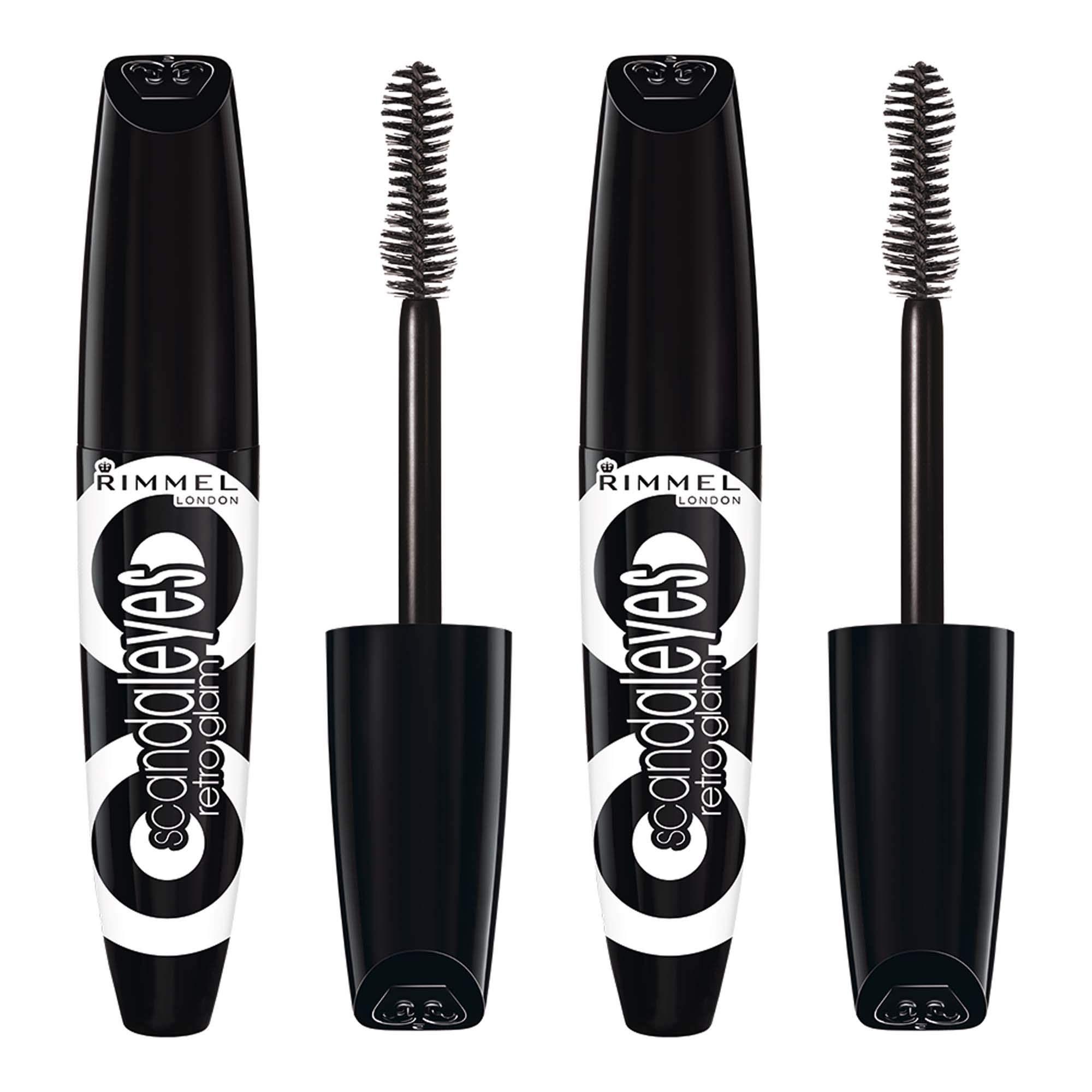 Rimmel Scandaleyes Retro Glam Mascara Redesign Extreme Black, 0.41 Fl Oz , 2 Count (Pack of 1)