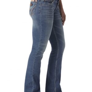 Wrangler Women's Retro Mae Mid Rise Stretch Boot Cut Jean, Deadwood, 17W x 32L