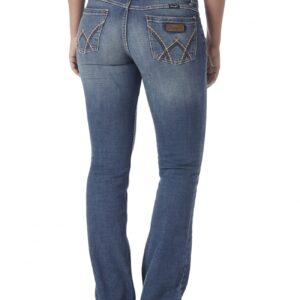 Wrangler Women's Retro Mae Mid Rise Stretch Boot Cut Jean, Deadwood, 17W x 32L