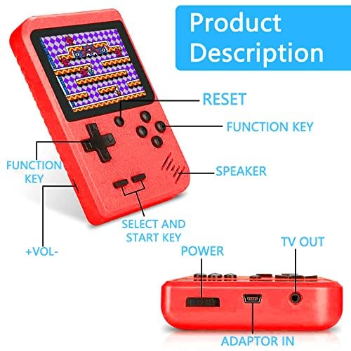 Tlsdosp Retro Handheld Game Console, Portable Retro Video Game Console with 400 Classical FC Games, 3.0-Inch Screen. Storage Bag. 1020mAh Rechargeable Battery Support for Connecting TV and Two Players