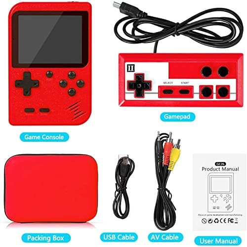 Tlsdosp Retro Handheld Game Console, Portable Retro Video Game Console with 400 Classical FC Games, 3.0-Inch Screen. Storage Bag. 1020mAh Rechargeable Battery Support for Connecting TV and Two Players