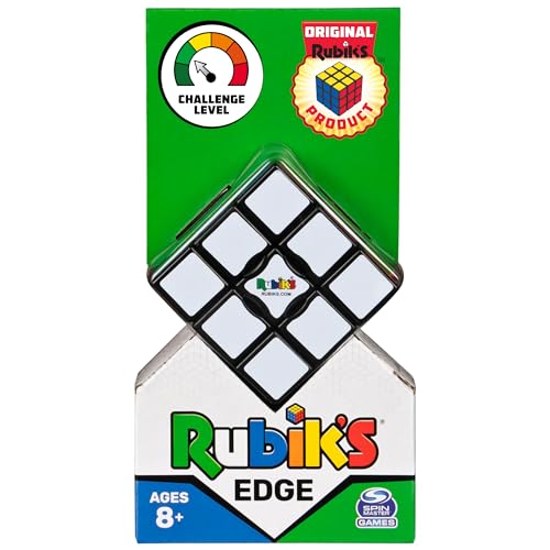 Rubik’s Edge, 3x3x1 Rubik’s Cube for Beginners Single Layer Puzzle Retro Educational Brain Teaser Travel Fidget Toy for Adults & Kids Ages 8+