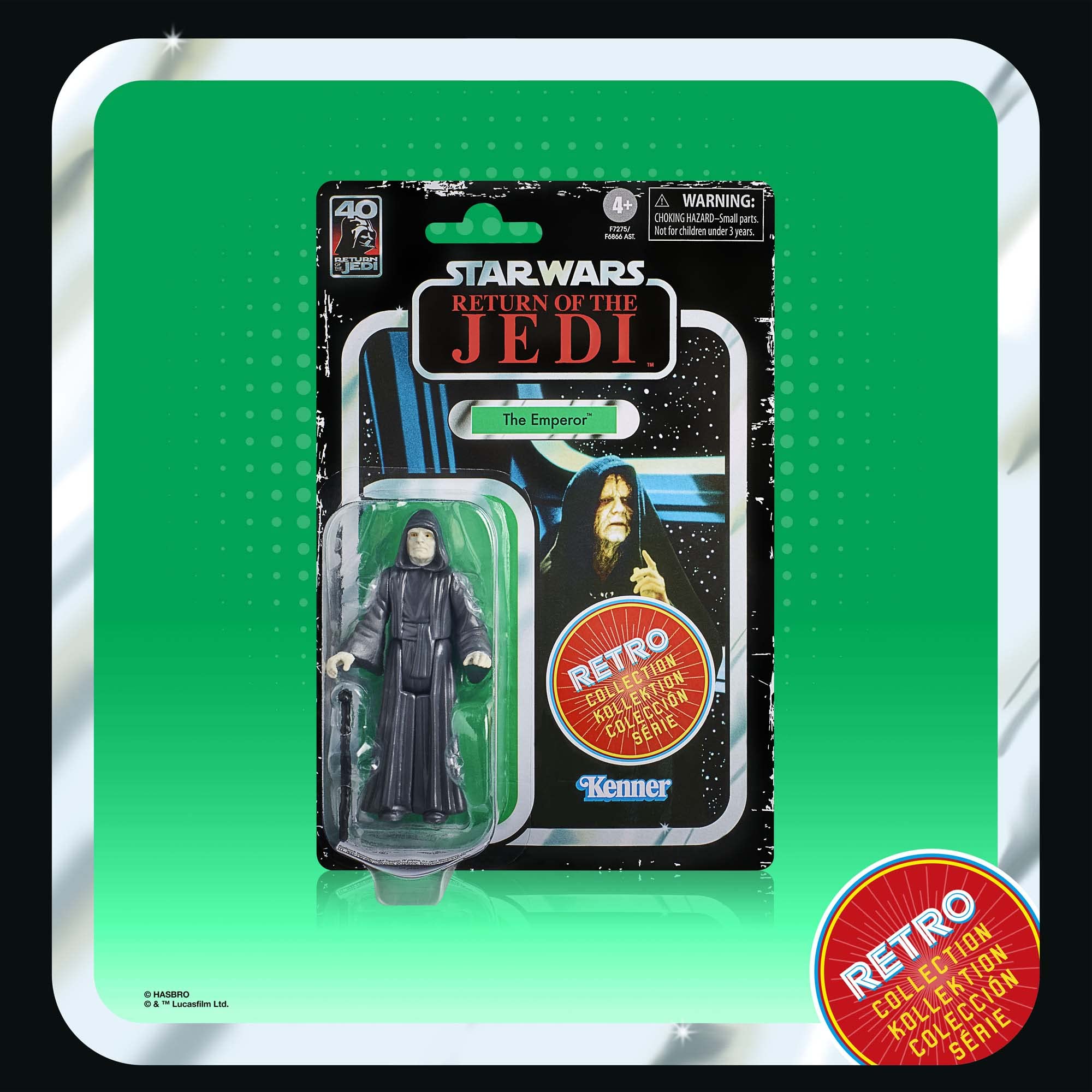 STAR WARS Retro Collection The Emperor, Return of The Jedi 3.75-Inch Collectible Action Figures, Ages 4 and Up