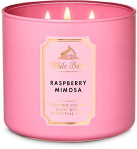 bath and body works white barn raspberry mimosa 3 wick candle 14.5 ounce