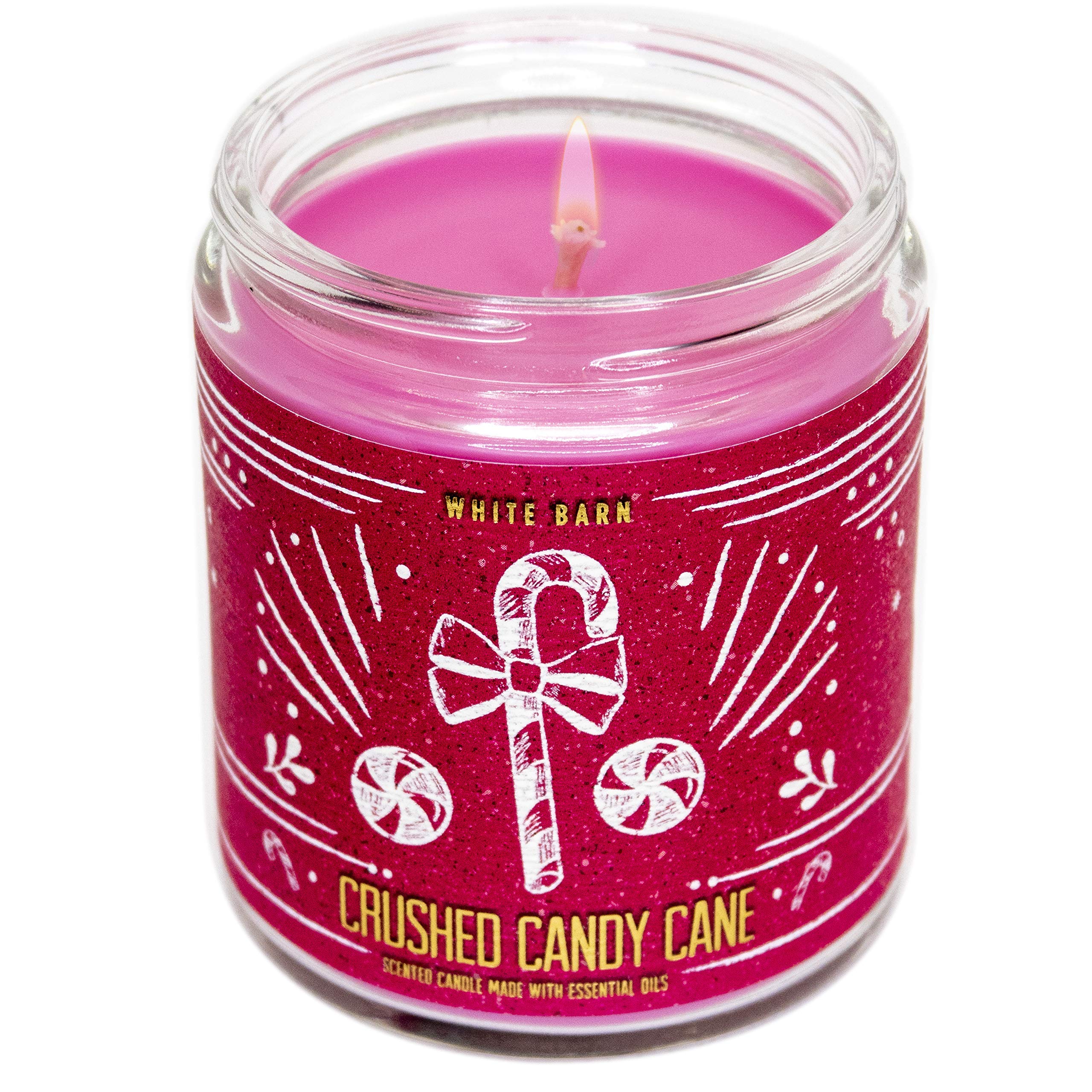 White Barn Bath and Body Works, 1-Wick Candle w/Essential Oils - 7 oz - 2020 Holidays Scents! (Crushed Candy Cane)