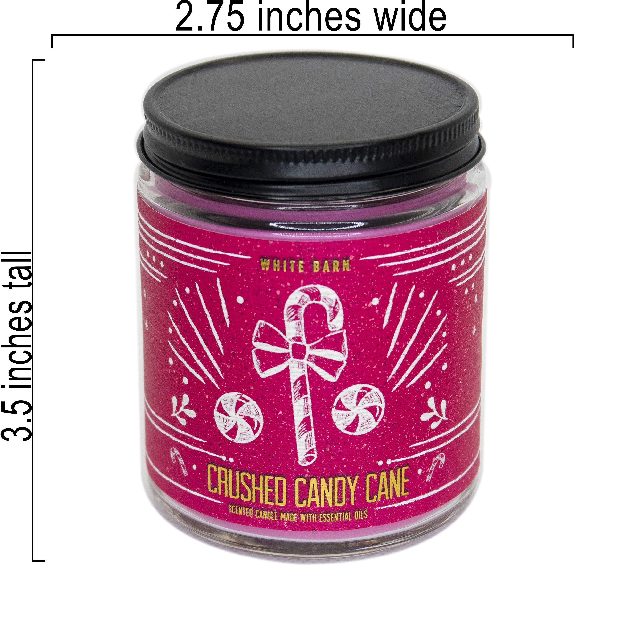 White Barn Bath and Body Works, 1-Wick Candle w/Essential Oils - 7 oz - 2020 Holidays Scents! (Crushed Candy Cane)