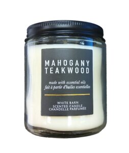 white barn bath and body works, 1-wick candle w/essential oils - 7 oz - many scents! (mahogany teakwood)