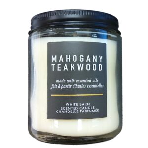 White Barn Bath and Body Works, 1-Wick Candle w/Essential Oils - 7 oz - Many Scents! (Mahogany Teakwood)