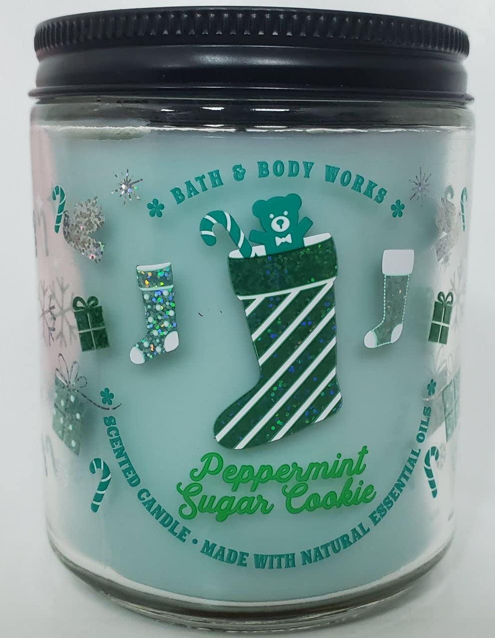 Bath & Body Works, White Barn 1-Wick Candle w/Essential Oils - 7 oz - 2021 Christmas & Winter Scents! (Peppermint Sugar Cookie)